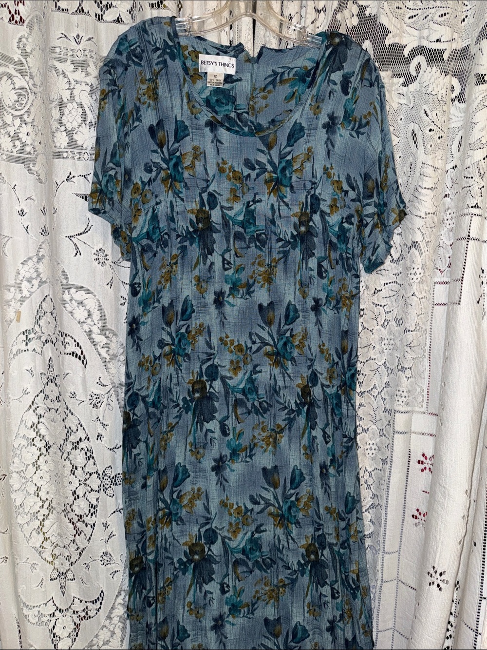 Betsy's Things Blue Floral Maxi Dress